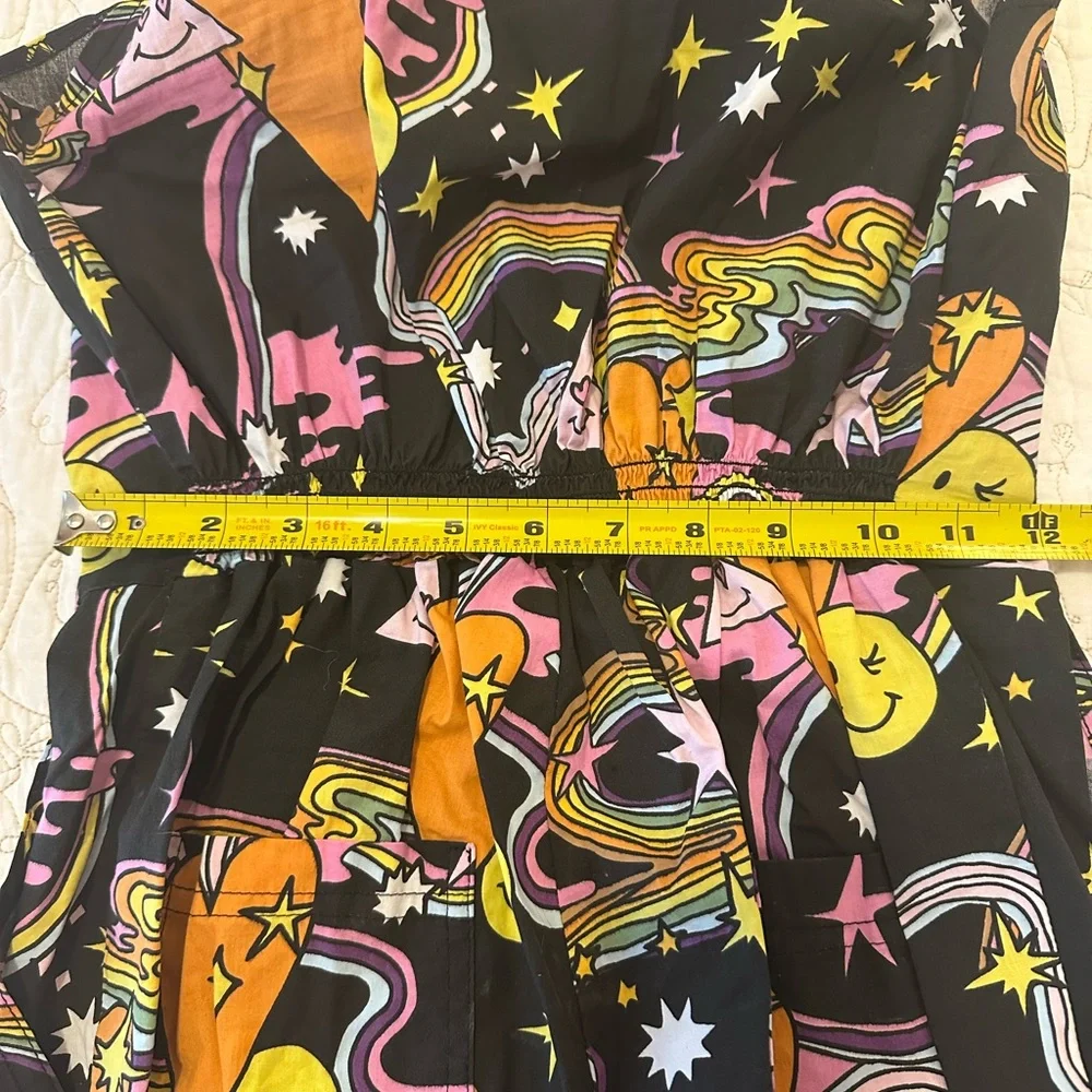 Nooworks Better Days Psychedelic Black Patterned Overalls Jumpsuit